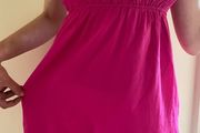 Women's  Fuchsia Strapless Elegant Top with gold buttons