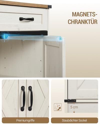 Sideboard, Buffet Cabinet with 2 Drawers, 4 Doors