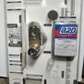 [Brand New] Vertical lock with visible locking mechanism and 3 locking points, made of white steel, for left-hand opening (pull-out). Image 4