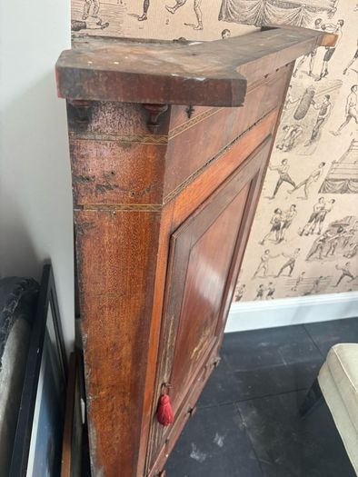 Unique mahogany corner cabinet