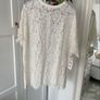top Bnwt Zara lace tshirt top size small oversized ivory lace short sleeve top Image 2