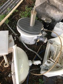 high cistern toilet