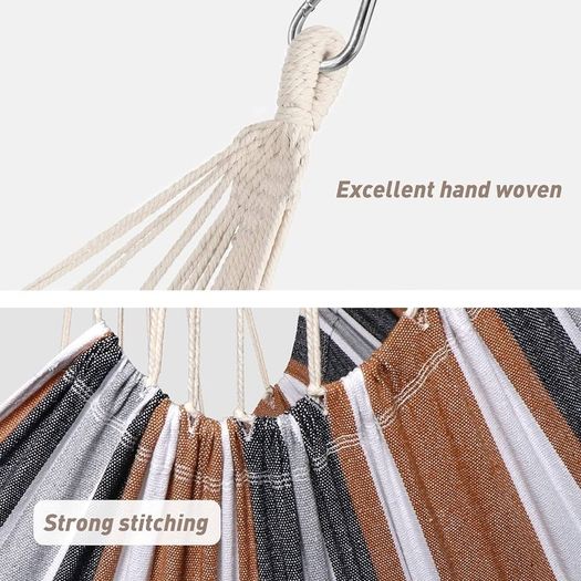 NEW SALE | Hammock Chair Hanging Swing 2 Seat Cushions Included,Strong Webbing Straps and Hooks for Easy Hanging Soft Cotton Weave Hanging Chair Side Pocket Large Tassel Chair Set Comfort Indoor Outdoor