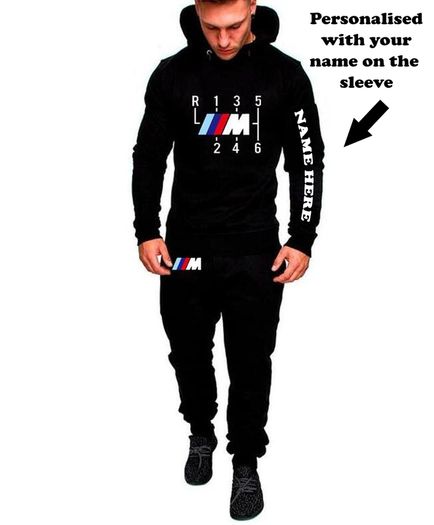 Personalised BMW M sports m power Shifter Fit Hoodie Men Sports Set bmw Hoodie + trousers bmw