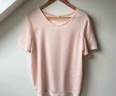 Marc Cain Mixed Media Embellished Top Rose Pink Rhinestone UK16
