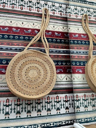 Boho Round Handmade Straw Shoulder Bag