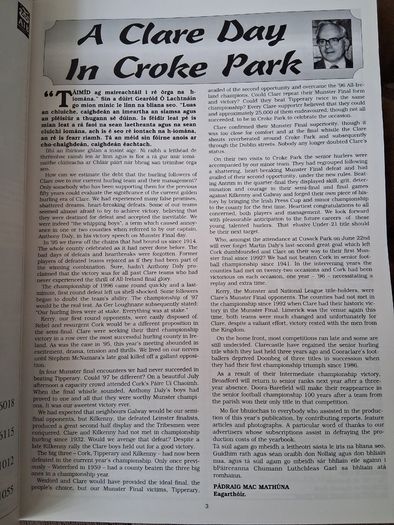 Clare GAA. Ultra Rare Official Clare GAA Annual From 1997. Collect In Dublin Or Receive Via Post.