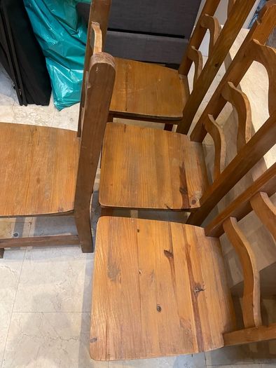 4 x Lovely Sturdy Wooden Kitchen Dining Chairs - Can Deliver