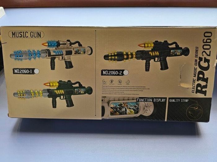 Children's Toy Electric Sound and Light Missile Gun With Color Screen , Free Straps , for kids.
