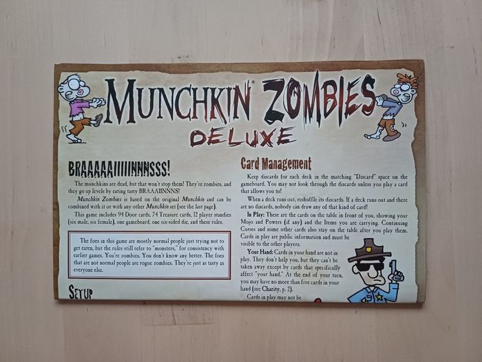 Munchkin Zombies Deluxe Board Game (Fantasy Horror Steve Jackson Games 2011)