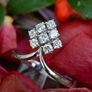 Vintage 0.66ct Diamond Cluster Leaf Ring - 18ct White Gold Image 4
