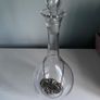 Reduced Hand blown vintage  glass decanter with  gin tag Image 4