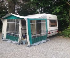 4-berth caravan with full awning