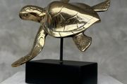 Turtle - Polished Bronze, Metal Stand