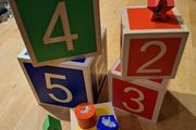 Wooden Numbers and Letters Stacking Boxes with Matching Shapes