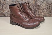 womens CLARKS GORETEX brown leather ankle boots Size UK 4 D EU 37 (AT2)