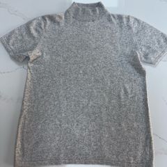 Ladies short sleeve turtleneck wool/cashmere