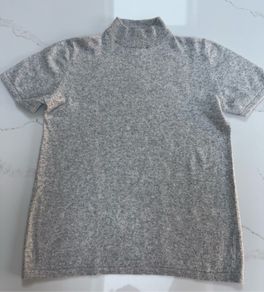 Ladies short sleeve turtleneck wool/cashmere