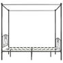 Canopy Bed Frame Grey Metal 200x200 cm Image 3