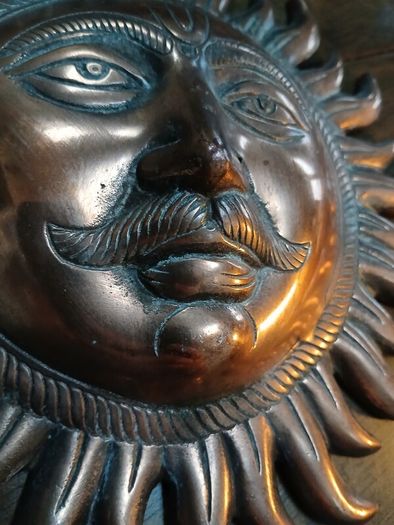 Copper Sun God Wall Hanging