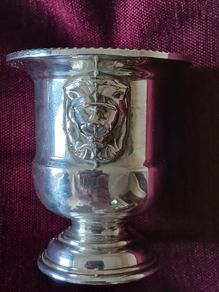 Antique Viners of Sheffield Silver Plate Lions Head Miniature Ice Bucket