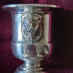 Antique Vinersof Sheffield Silver P)ateLions Head Miniature Ice Bucket