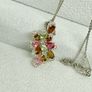 Multi-Tourmaline & White Zircon Pendant with Chain Image 5