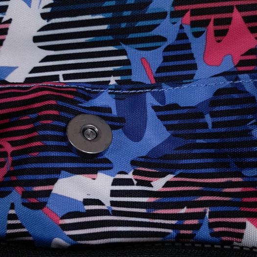 Kipling Blue Pink Floral Print Compact City Backpack Matching Wallet Set