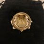 Vintage Gold plated German Porcelain Scarf Brooch 1960s Image 2