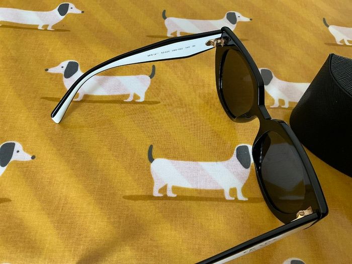 Prada Black And Cream Sunglasses