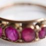 Vintage 9Ct Gold 375 Five Stone Garnet Solid Gold Ring 1,49g size S Image 2