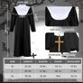 Nun Costume Set for Women, Nun Outfit Fancy Dress with Black Dress Headpiece Socks Cross Necklace for Haloween Carnival Cosplay Party Dress Up Image 2