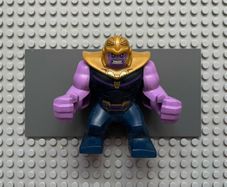 lego super heroes sh0504 Thanos minifigure- Large Figure, Dark Blue Outfit, Medium Lavender Arms, Pearl Gold Helmet