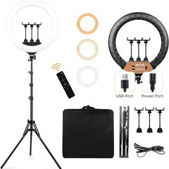 Professional LED ring light featuring a 109.22cm adjustable