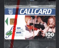 1995 Ireland 100 unit first European country to adopt the Suzuki Method, striving to help educate children through music (Gemplus GEM1) Call Card Mint in Packaging. Telecom Eireann Card Number 1094