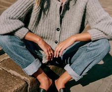 Sezane Emile cardigan jumper size Small grey RRP 125 - as NEW