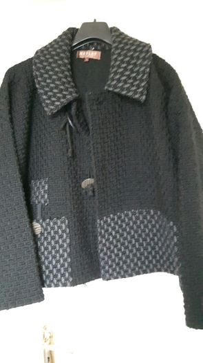 Loose fitting black and grey jacket