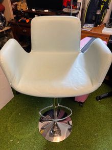 Luxury Italian Barstool in Aqua Blue - Stool 2 of 3 - Swivel and Adjustable