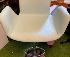 Luxury Italian Barstool in Aqua Blue - Stool 2 of 3 - Swivel and Adjustable
