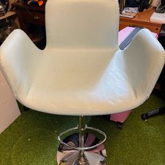 Luxury Italian Barstool in Aqua Blue - Stool 2 of 3 - Swivel and Adjustable