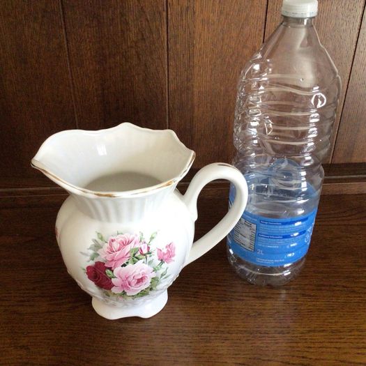 Vintage large floral pottery water jug