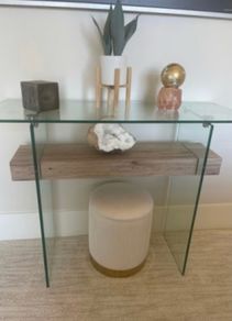 Glass + Oak Console Table