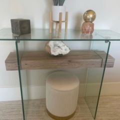 Glass + Oak Console Table