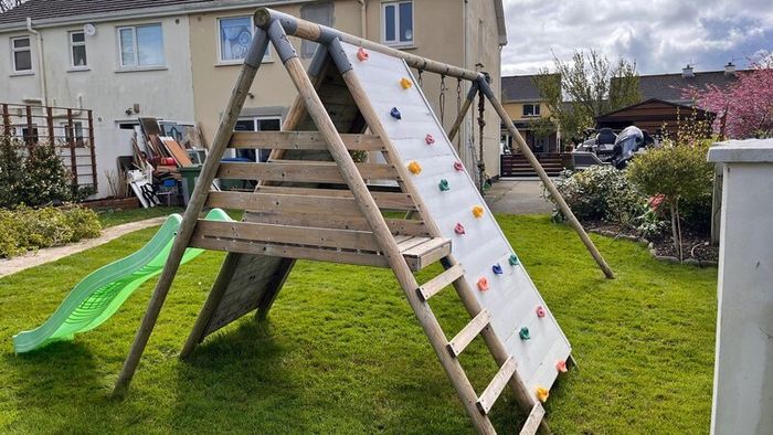 Swing set with slide