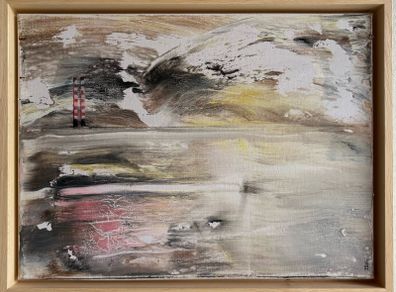 Original Painting Original Seascape Poolbeg Chimneys Natural Aesthetic