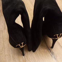 Women's Black Suede high-heel boots