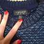 Never worn Top Shop metallic navy jumper Image 2