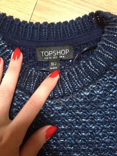 Never worn Top Shop metallic navy jumper
