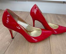 Real Leather High Heels Patent Red practically new