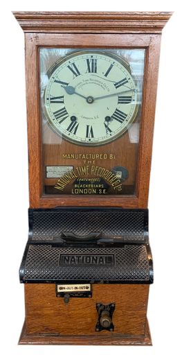 Vintage National Time Recorder Co Ltd., London Time. Antique Clock.